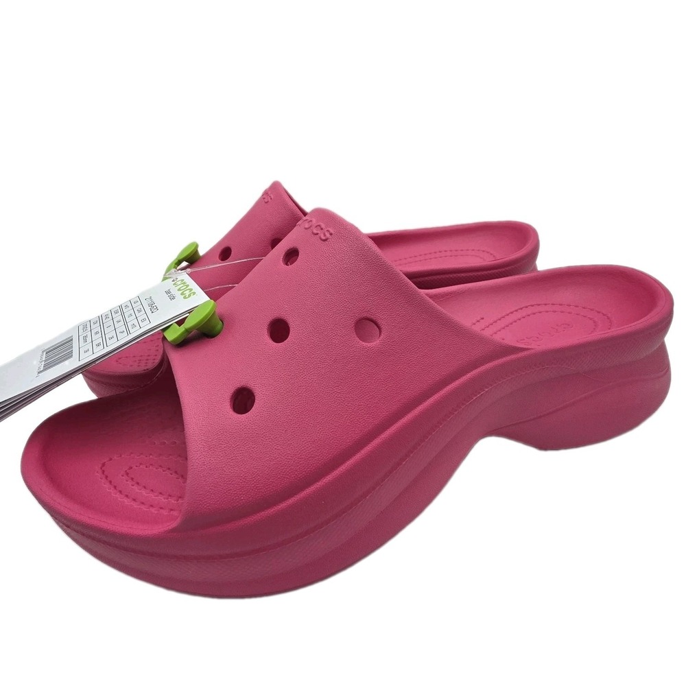 NEW Crocs Bae Platform Slides Sandals W 10 Dragon Fruit‎ Pink Chunky Waterproof
